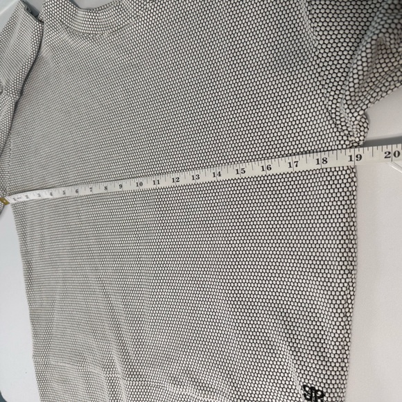 New Albion Serena Knit Long Sleeve Top Honeycomb Textured Black White Size S - Picture 13 of 14